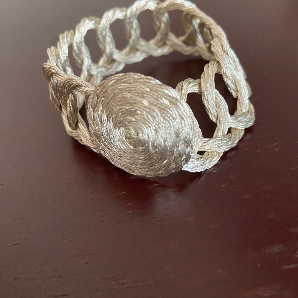 Elegant  Greek Woven Bracelet in sterling Silver Wire